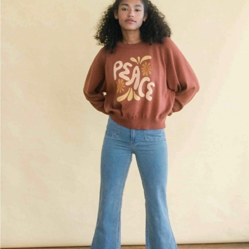 NEW NWT Christy Dawn Sweater The Sonny x Sun Keep Rust Peace